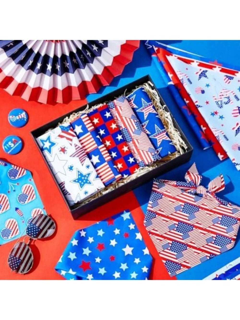100 Pcs Patriotic Dog Bandanas - 4th of July Triangle Kerchiefs for Pets, 25